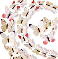 LiveGallery 72 PCS 6 Colors Removable 3D DIY Beautiful Butterfly Wall Decals Colorful Butterflies Art Decor Wall Stickers Murals for Kids Baby Boy Girls Bedroom Classroom Offices (White2)