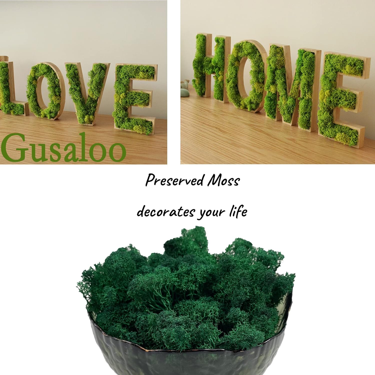 Moss Preserved Artificial Moss Natural Fresh Green Moss for Craft Arts Floral Project Wall Decor Table Decor Wedding Centerpieces Garden Terrariums Decoration -Dark Green 3.5OZ