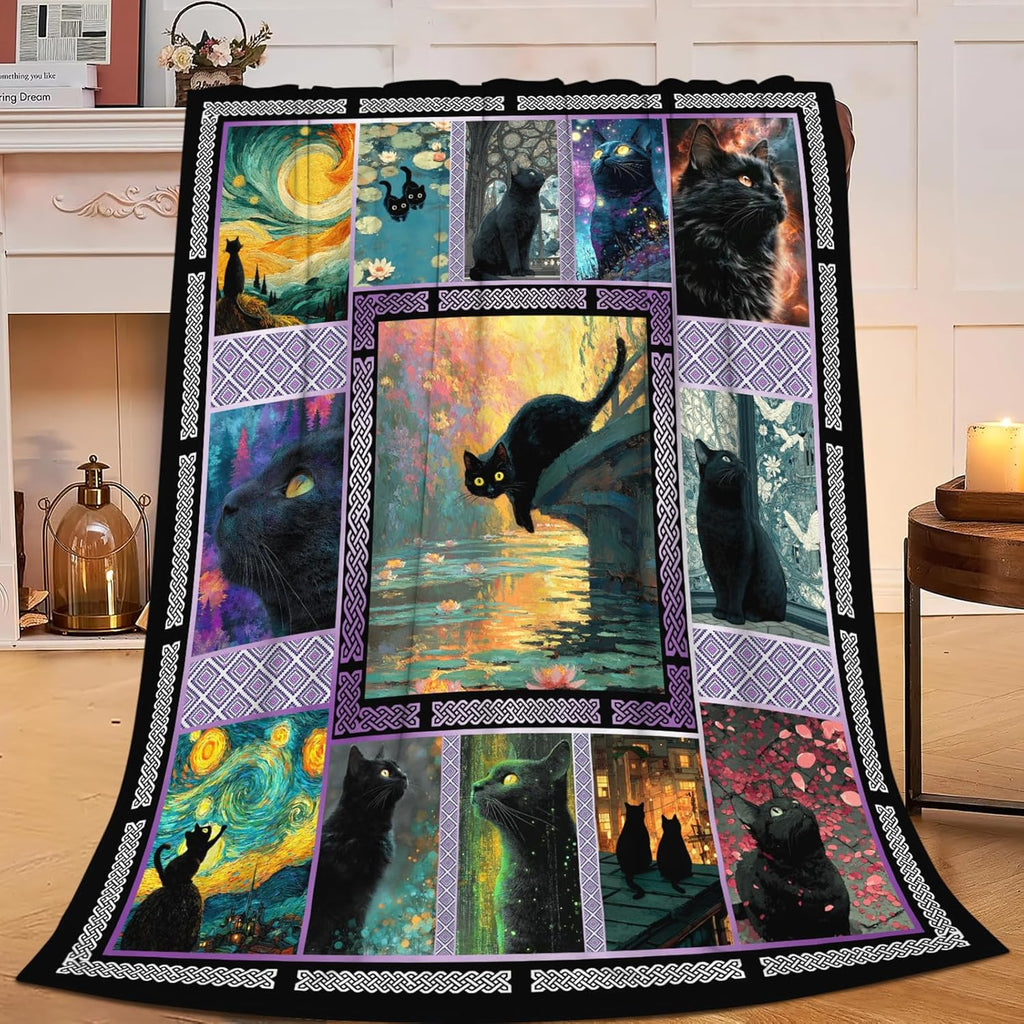 Cat Throw Blanket Cat Stuff Gifts for Kids Girls Boys Adults Women Men Soft Cozy Warm Plush Fluffy Fuzzy Fleece Blanket Decor 40''X50''