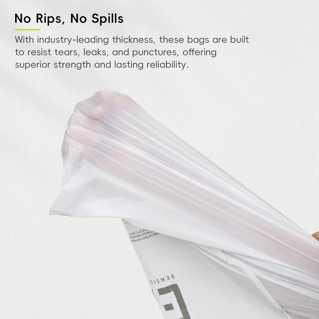 EKO 21 Gallon / 50-90 Liter, 60 Count Drawstring Trash Bags, Extra-Strong Garbage Bags, Lemon Zest Scent with Continuous Odor Control, Easy-Dispense Roll for Kitchen and Household Use, Code G, White