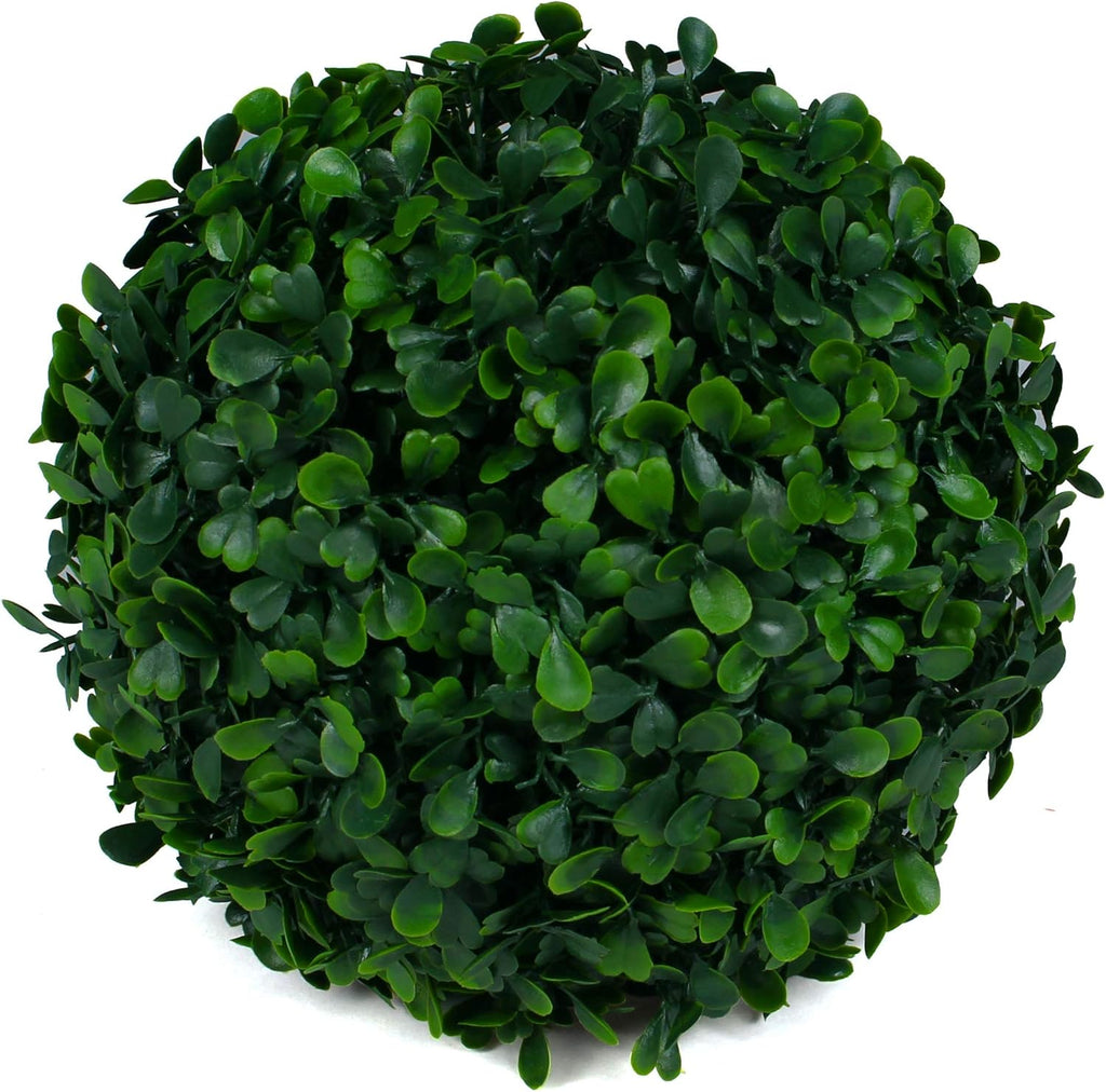 3rd Street Inn Small Boxwood Topiary Ball - Artificial Plant Set - Indoor/Outdoor Wedding Party Decor - Faux Foliage Garden Sphere - Tree and Bush Substitute (7", 2 Pack)