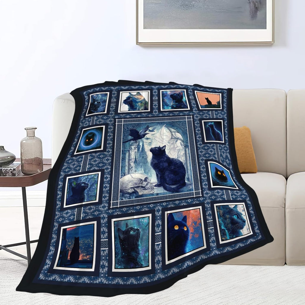 Cat Throw Blanket Cat Stuff Gifts for Kids Girls Boys Adults Women Men Soft Cozy Warm Plush Fluffy Fuzzy Fleece Blanket Decor 50''X60''