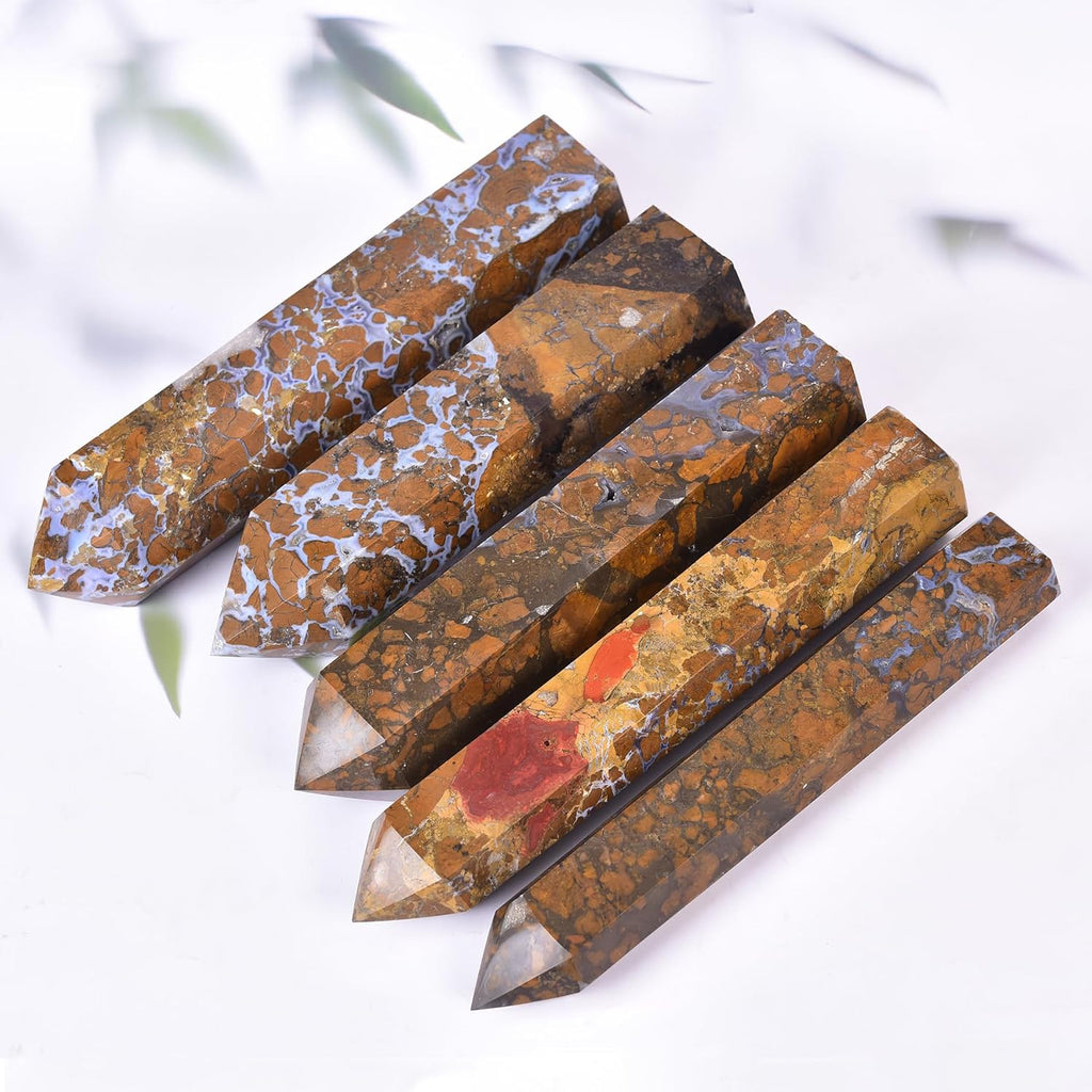 JIC Gem Large Yellow Agate Crystal Obelisk Tower Natural Yellow Healing Crystal Geode Druzy Point Wand 6 Faceted Reiki Meditation Therapy Decor Crystal Gift 2.6-3.0 Lbs