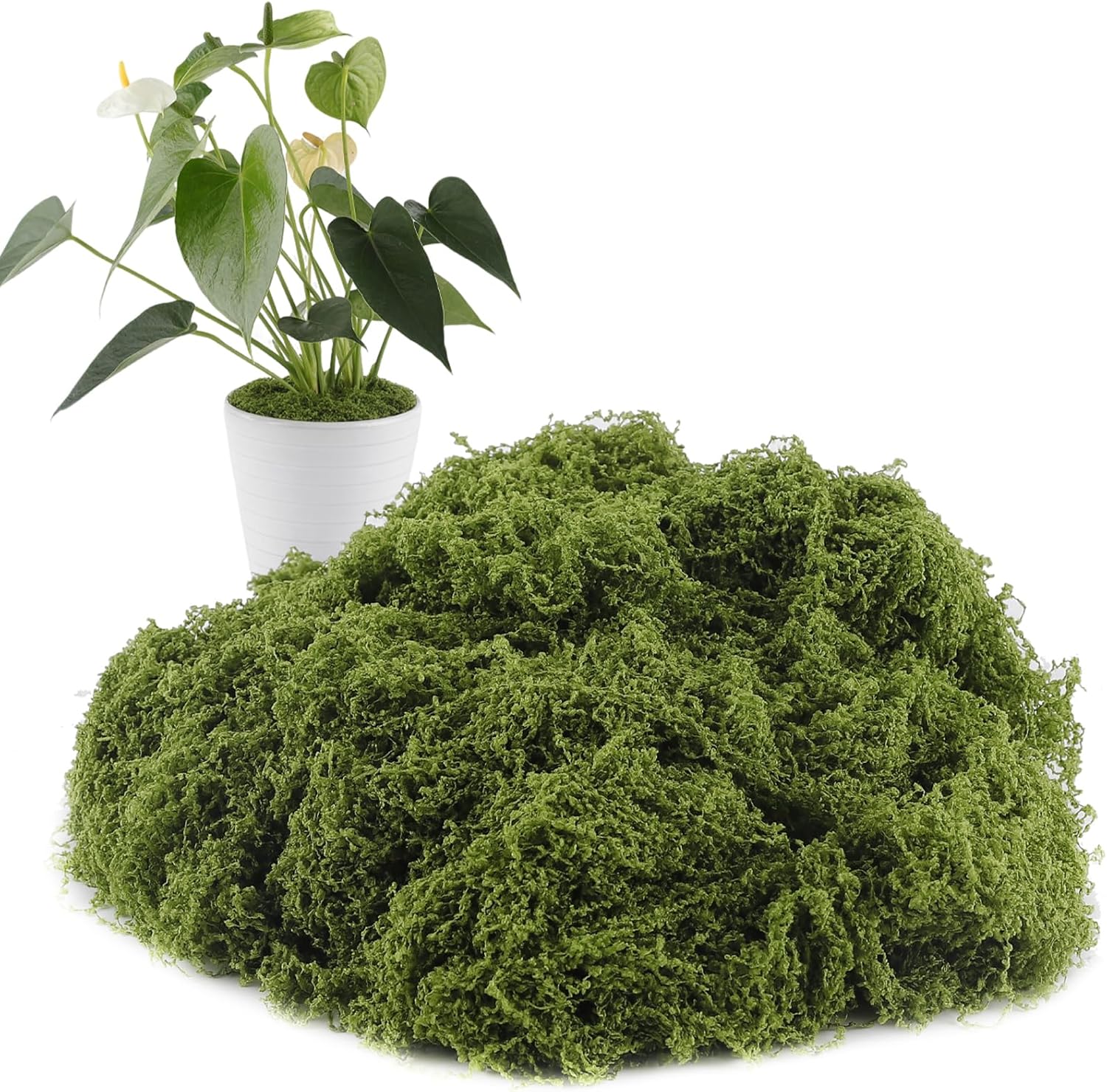Yomirduy Artificial Moss for Crafts, 3.5OZ Fake Green Moss for Potted Plants, DIY Decorative, Walls, Table Centerpieces Decor Fairy Garden Model Making (100g)