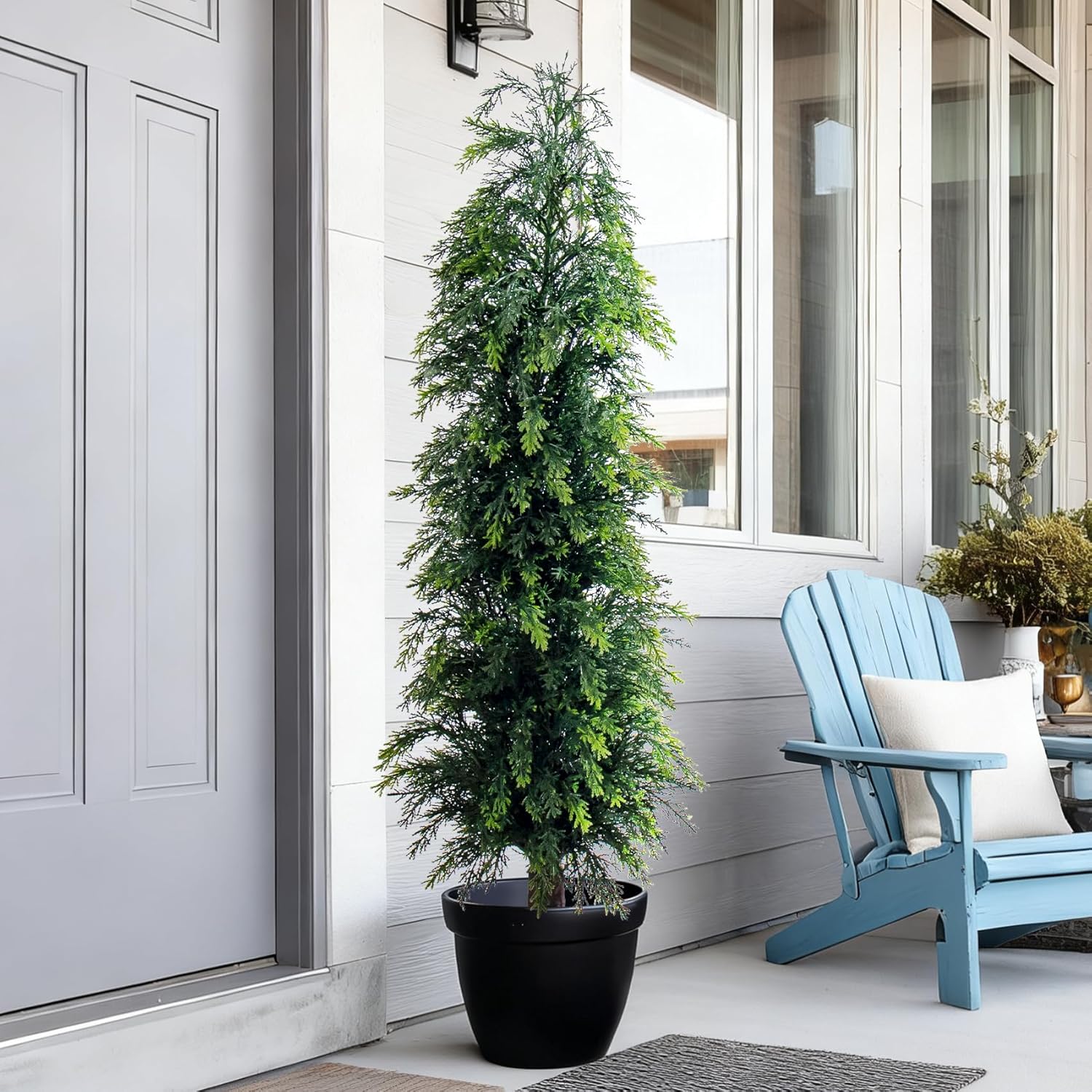 2PCS 4ft Artificial Norfolk Pine Tree Artificial Christmas Tree Premium Pine Xmas Tree Branch Tip Easy Setup, Artificial Pencil Realistic Pine Needles Realistic Holiday Party Decor