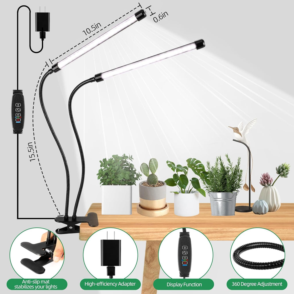 Grow Light 6500K Full Spectrum Plant Grow Lights 84 LED Plant Light with Clip Grow Lamp for Indoor Plants Growing Lamps（2PCS）