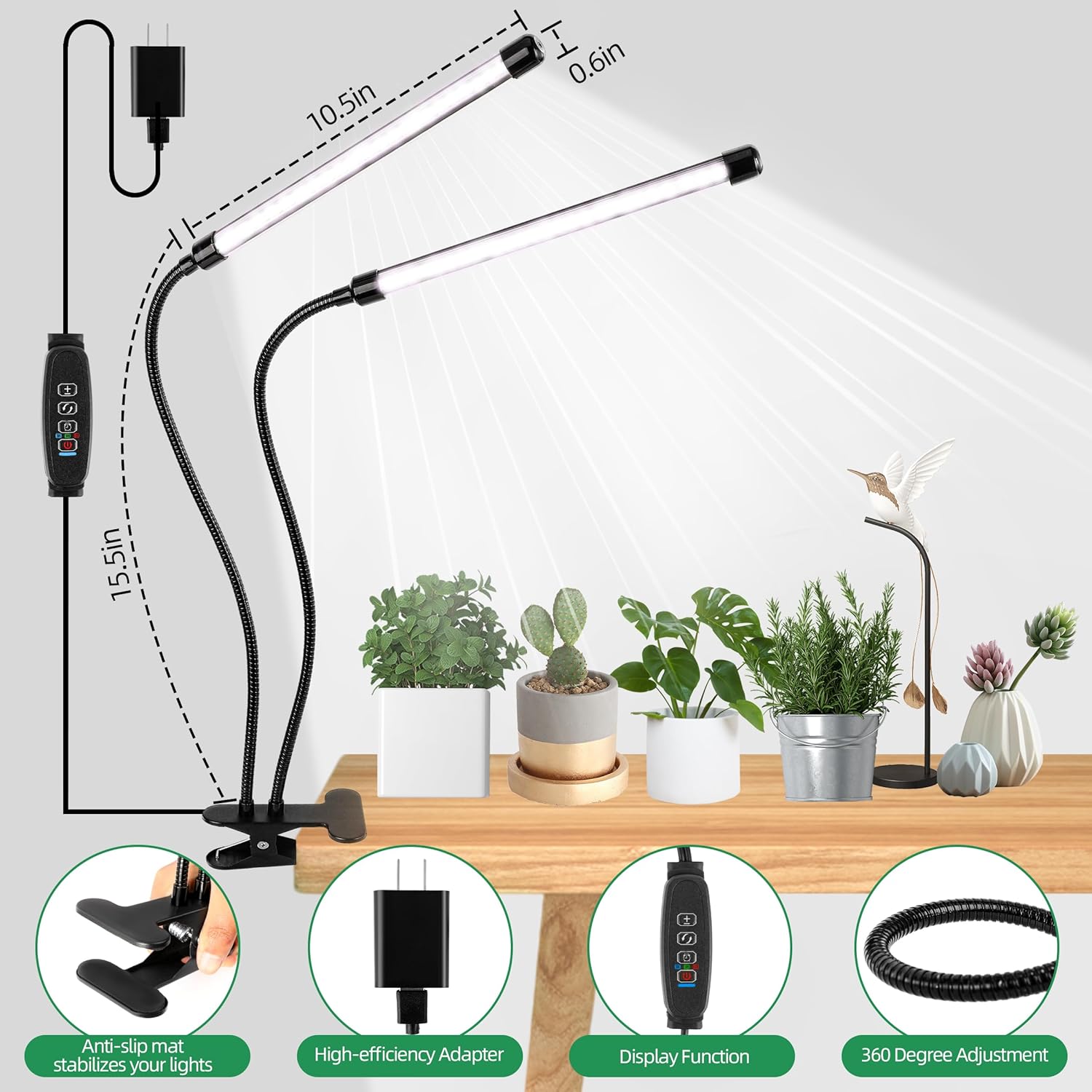 Grow Light 6500K Full Spectrum Plant Grow Lights 84 LED Plant Light with Clip Grow Lamp for Indoor Plants Growing Lamps（2PCS）