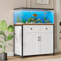 Pipleo 40-50 Gallon Aquarium Stand with Power Outlets, Cabinet for Fish Tank Accessories Storage, Heavy Duty Metal Fish Tank Stand Suitable for Turtle Tank, Reptile Terrarium, 660LBS Capacity, White
