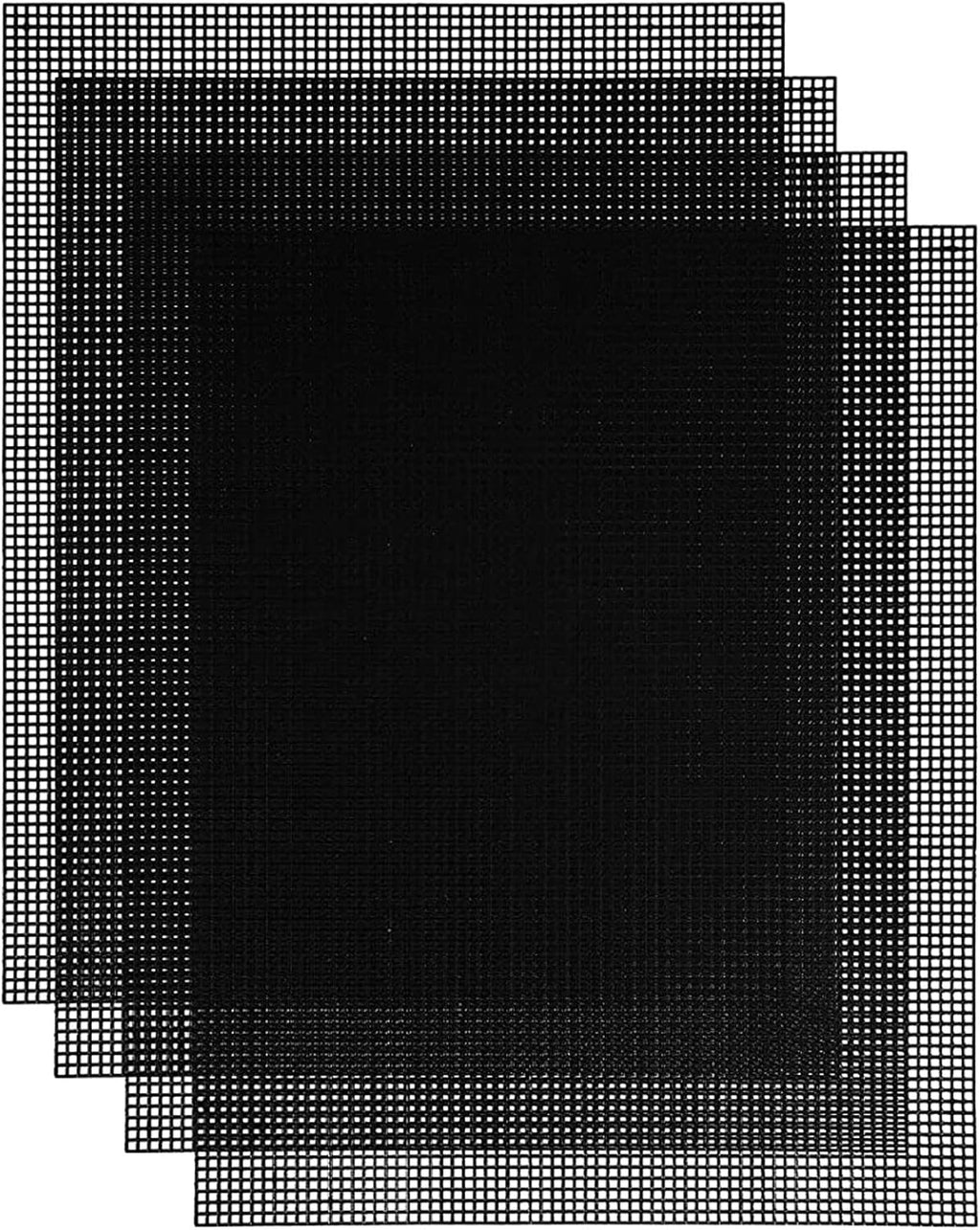 Allazone Plastic Mesh Sheets for Embroidery, 5 PCS 13 x 19.7In Black Mesh Fish Tank Divider and 10 PCS Binding Bars Sliding Bars for Fish Tank, Embroidery Crafting Knit Crochet Projects