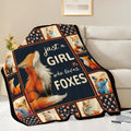 Fox Throw Blanket Orange Fox Stuff Gifts for Kids Girls Boys Adults Women Men Soft Cozy Warm Plush Fluffy Fuzzy Fleece Blanket Decor 50''X60''