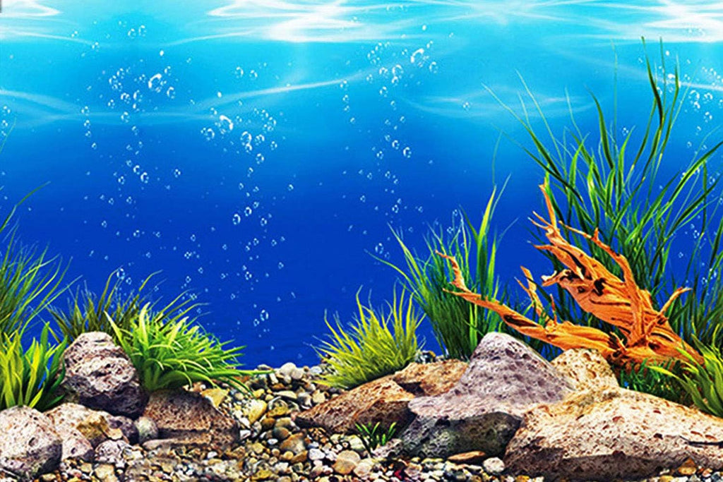 ELEBOX Water Plants Aquarium Background Poster HD Fish Tank Background Decorations Landscape 2 Sided 16"x 40"