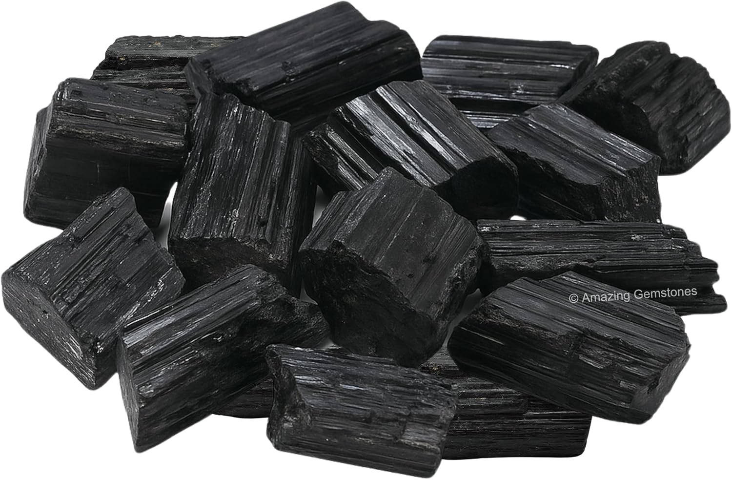 Amazing Gemstone Genuine Black Tourmaline Crystals Stone Raw Protection for Healing, Natural Rocks for Tumbling - Turmalina Negra Original (2 Pieces)