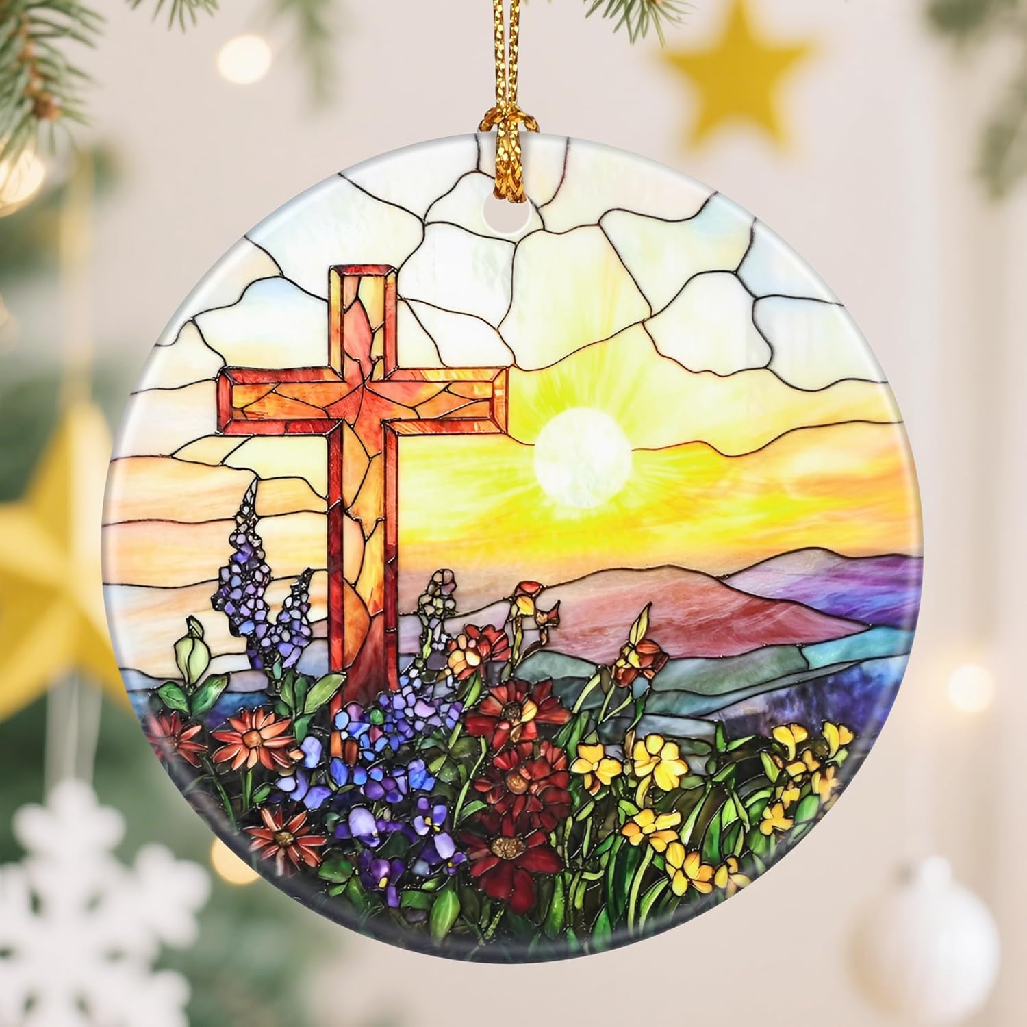Religious Christmas Ornament, Christmas Tree Ornaments, Keepsake Ornaments, Holiday Decor, Cross Gift, Christian Gift, Religious Gifts, Holiday or Xmas Gifts