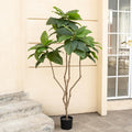 Tall Artificial Plants Indoor Artificial Ficus Macrocarpa Fake Tree for Indoor Decor Tree Fiddle Leaf Fig Tree Artificial Tree Ficus Fake Tall Plant Faux Plants Indoor Tall Faux Plants Outdoor 5Ft