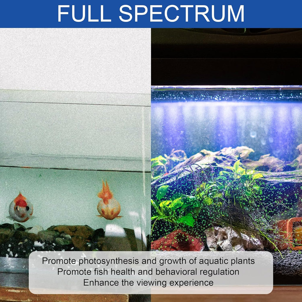 Led Aquarium Light, Full Spectrum Fish Tank Lights, 40 Gallon Freshwater Fishtank Hood Lighting for Grow Fish, Plants, Adjustable from 30 to 36 Inch