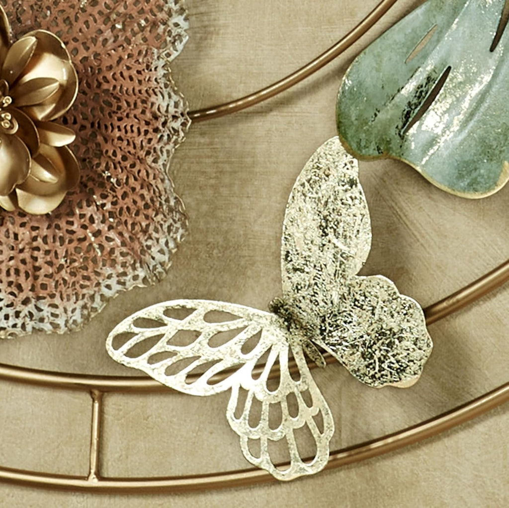 Touch of Class Zen Blossoms Flower Metal Wall Art Sculpture | Floral Style Hanging Decor for Bedroom, Living Room, Bathroom, Hallway, Foyer | Botanical Artwork