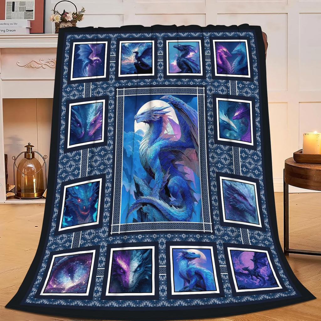 Dragon Throw Blanket Dragon Stuff Gifts for Kids Girls Boys Adults Women Men Soft Cozy Warm Plush Fluffy Fuzzy Fleece Blanket Decor 40''X50''