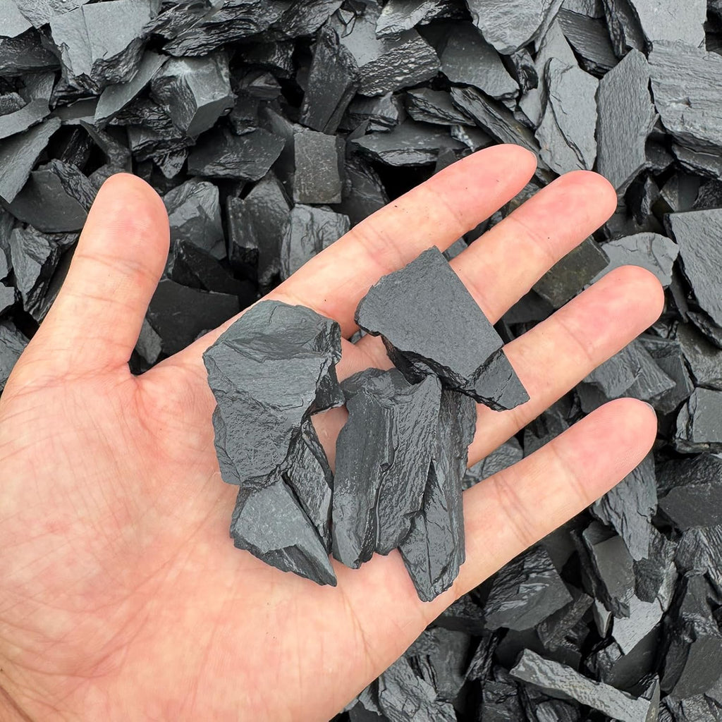 Natural Rocks Slate Stone 1-2 Inches Decorative Stones for Miniature Landscaping,Fairy Gardens,Bonsai,DIY Crafts,Aquariums & Reptile Terrariums-1lb