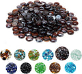 Skyflame 10-Pound Fire Glass Beads for Fire Pit Fireplace, 1/2-Inch Size Amber Reflective Decorative Blended Fireglass Drops for Landscaping