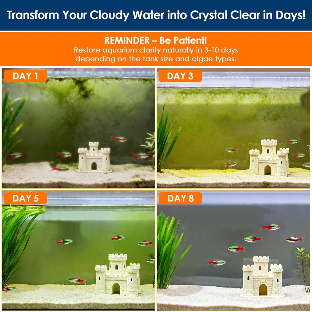 AquaMiracle Aquarium Filter with U - V Light & Filter Sponge, Fish Tank Filter with Timer for Green Water, Turtle Filter with Aeration & Rainfall Mode for Aquarium 20-70 Gallon