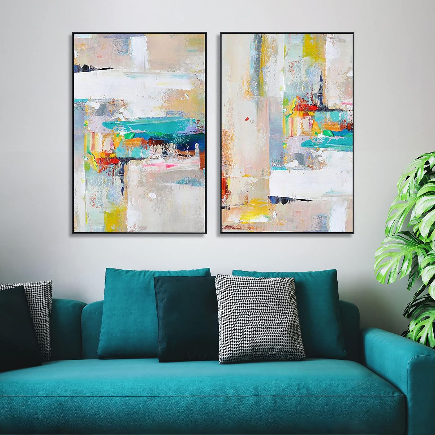 Floating Frame for 20x30 Canvas Painting, DIY Metal Canvas Frame with 1.5 Inch Deep for Oil Paintings Art Prints Artwork Landscape Portrait Living Room Wall Decor (Black)
