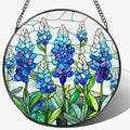 8'' Texas Bluebonnet Sun Catcher Ornament, Stained Glass Window Hanging, Suncatchers for Windows Hanging Ornaments, Window Decor | Flower Lover Gift, Gifts for Mom Grandma