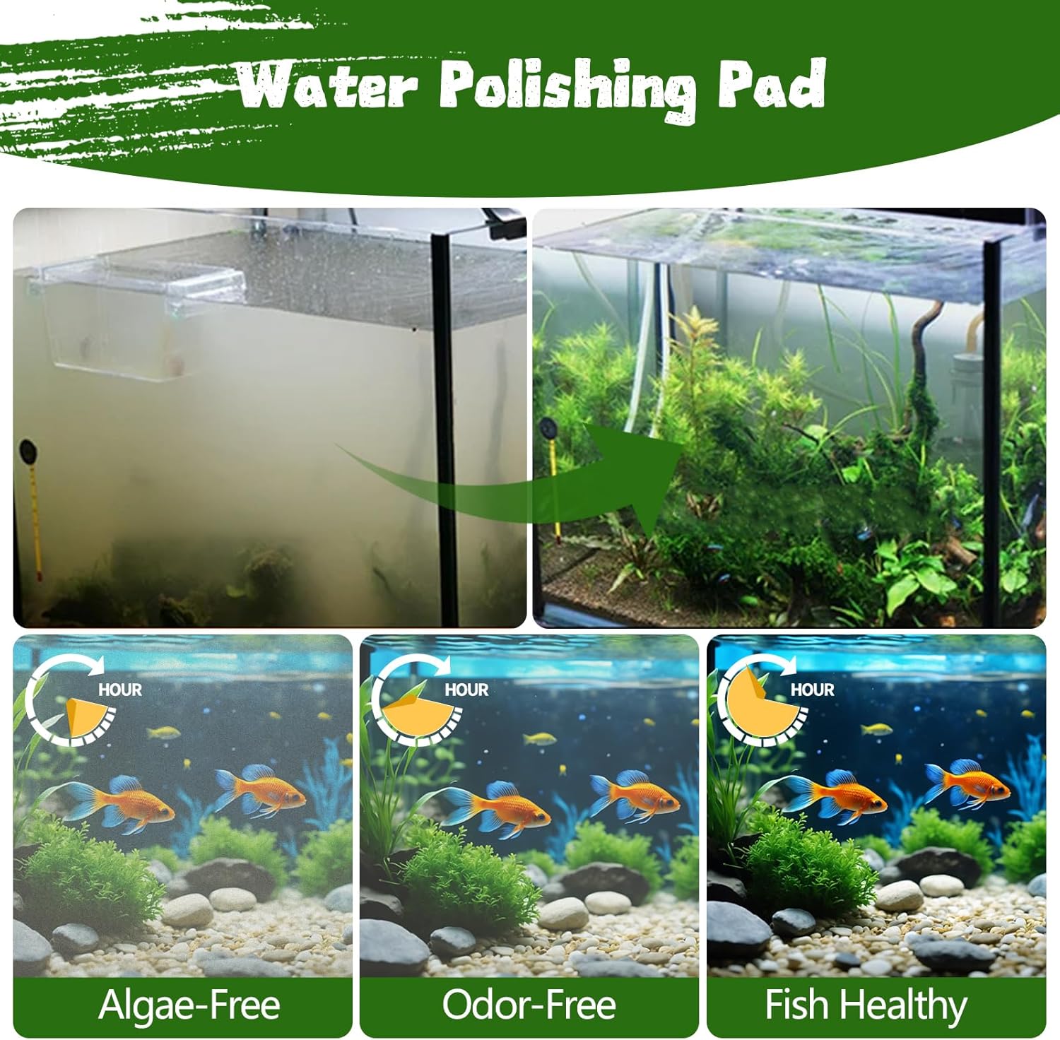 Aquarium Polishing Filter Pad-Ultra Fine 50 Micron Filter Floss for Crystal Clear Water,Cut-to-Size Filter Media for Fish Tank,Safe for Fish/Reef/Turtles(24" x 36", 1 Pack)