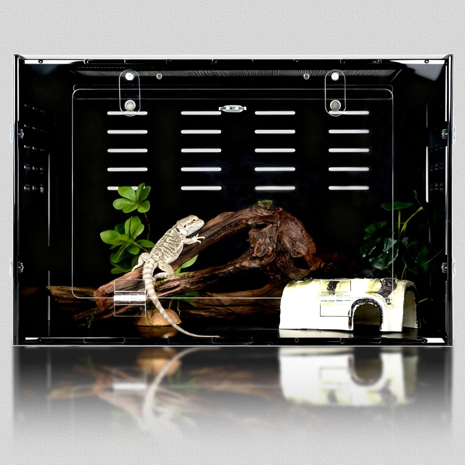 10 Gallon Reptile Tank – Reptile Enclosure for Leopard Geckos, Snakes & Bearded Dragons – Lizard Tank, Hermit Crab & Gecko Habitat