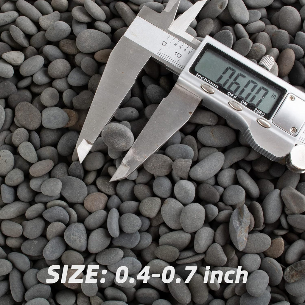 CJGQ Black River Rocks - 7lb Small Mexican Beach Pebbles for Succulents, Aquarium, Garden & Vase Decor