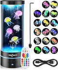 Jellyfish Lamp: LED Jellyfish Tank Lamp, 17 Color Changing Dimmable Aquarium Night Light for Home Office Decor Birthday Christmas Gifts for Adults Kids(LED Decorative)