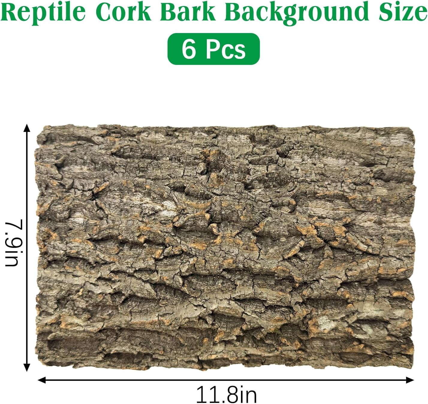 kathson 6Pcs Cork Tile Background Bark 11.8”Lx7.9”W Reptile Tank Background Terrarium Backdrop Wall Decor Natural Reptile Climbing Mat for Spider Gecko Lizard Chameleon Bearded Dragon Turtle Snake