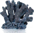 Coral Beach Decor, 7'' High x 8.6'' Width Artificial Resin Coral Reef Statue for Ocean Coastal Beach Nautical Themed Room Bathroom Decor for Home, RB1005B, Blue