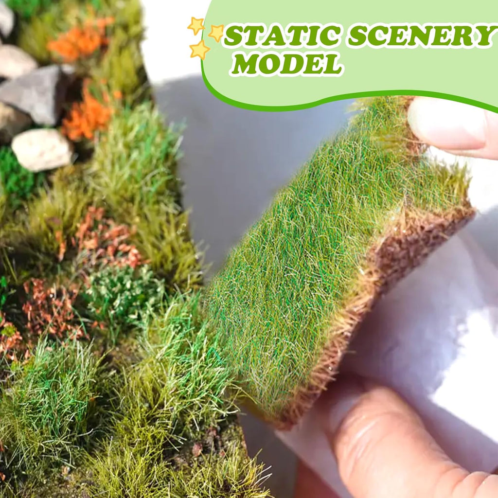 Warmtree Hand Torn Model Grass Tufts for Miniature Scenery Applicable for N & HO Scale for Train Layouts, Diorama Supplies, and Architectural Models(Early Autumn)
