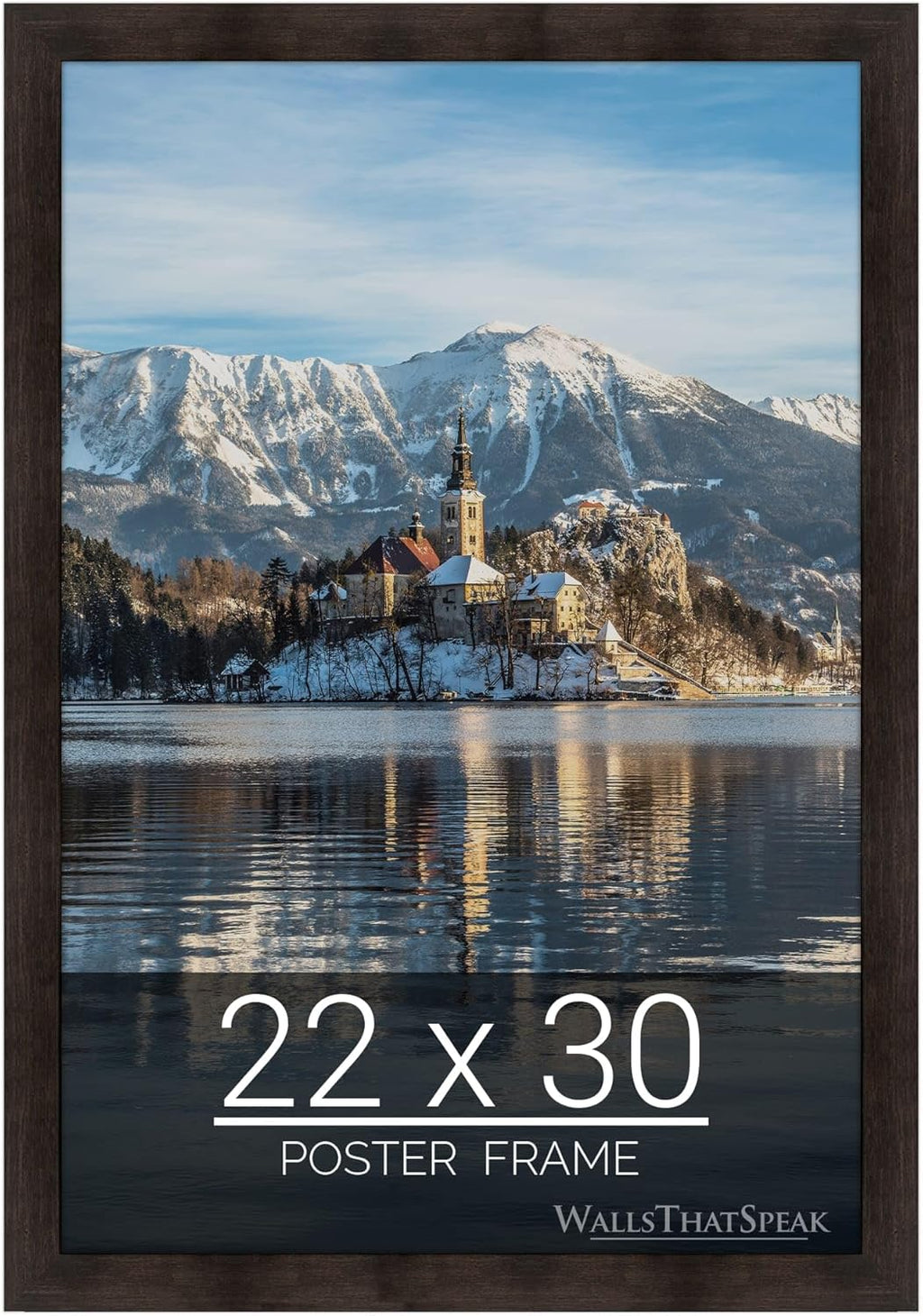 wallsthatspeak 22x30 Espresso Brown Picture Frame for Puzzles Posters Photos or Artwork