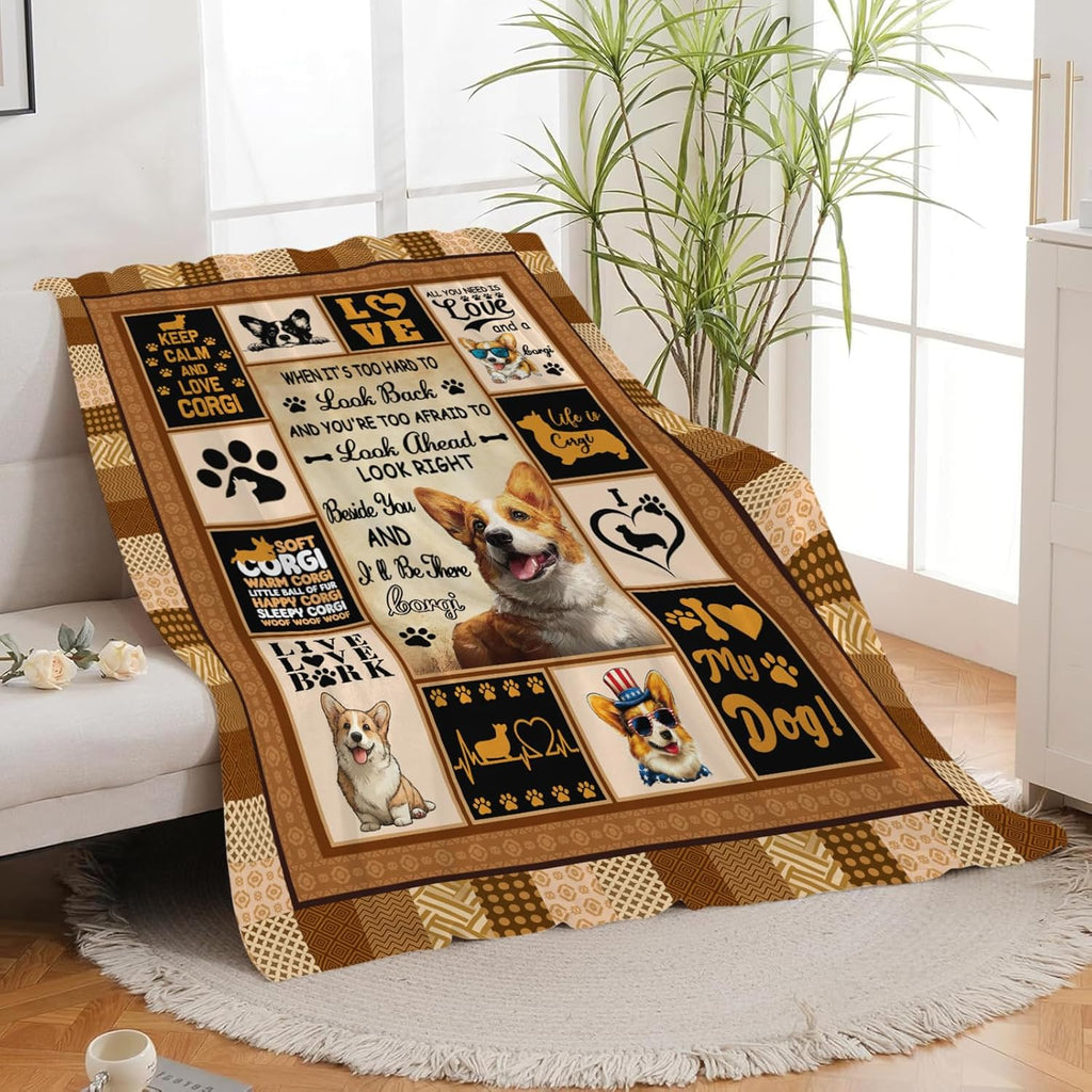 Corgi Throw Blanket Corgi Puppy Stuff Gifts for Dog Lover Kids Girls Boys Adults Women Men Soft Cozy Warm Plush Fluffy Fuzzy Fleece Blanket Decor 40''X50''