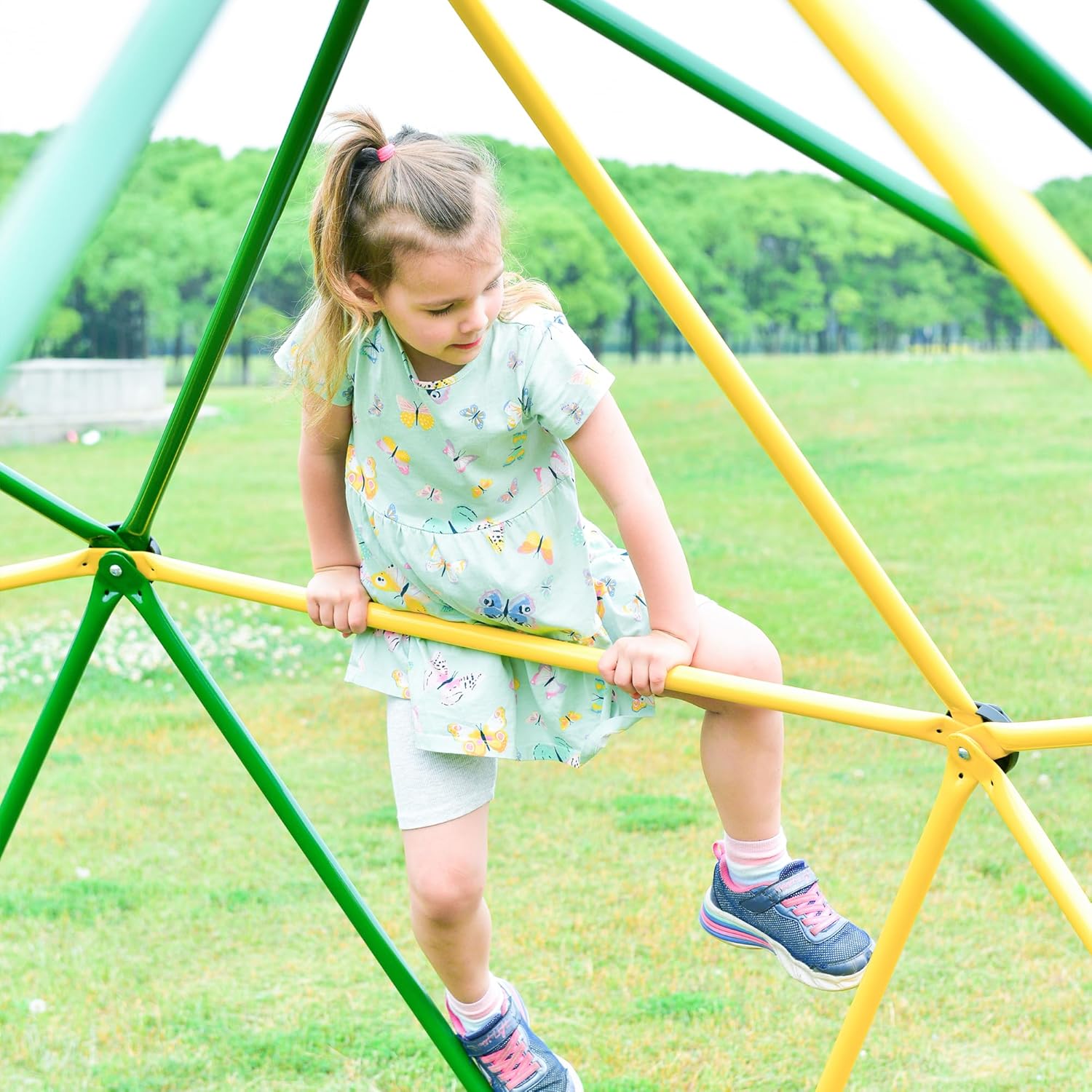Merax 13FT Climbing Dome, Outdoor Dome Climber for Kids 3-10 Supporting 1000 lbs, Easy Assembly Playground Jungle Gym Backyard Play Equipment