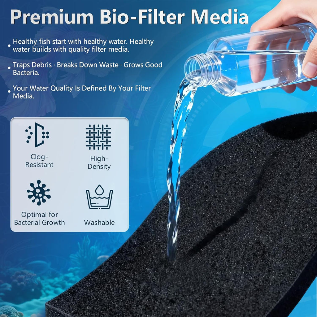 Aquarium Filter Sponge Pad, Filter Media Foam Sponge, Cut-to-Size Foam for Fish Tank (20" x 20" x 0.8", 35PPI)