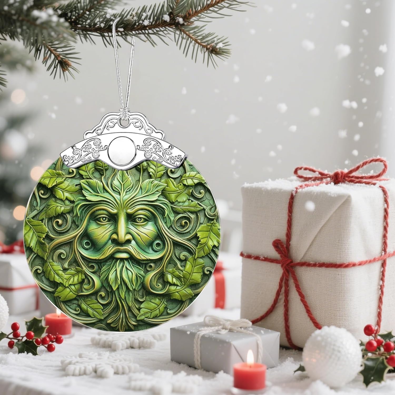 Christmas Ornaments, Christmas Tree Decorations, Keepsake Ornaments, Holiday Decor, Holiday & Xmas Gifts. Gifts for Plant Lovers & Nature Lovers - Green Man-Theme