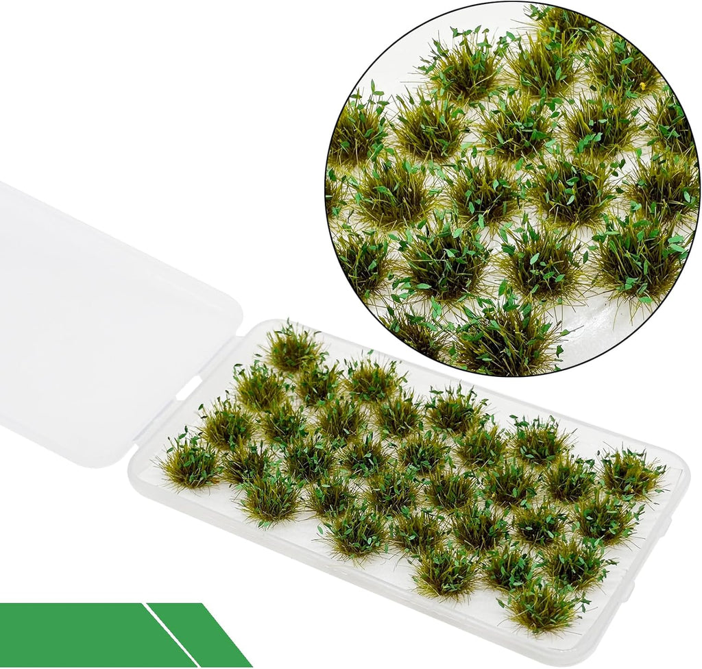 Cayway Miniature Grass Cluster, Static Grass Tuft Model Vegetation Groups for DIY Model Train Landscape Railroad Scenery Grass Tufts Flower (Yellow and Green)