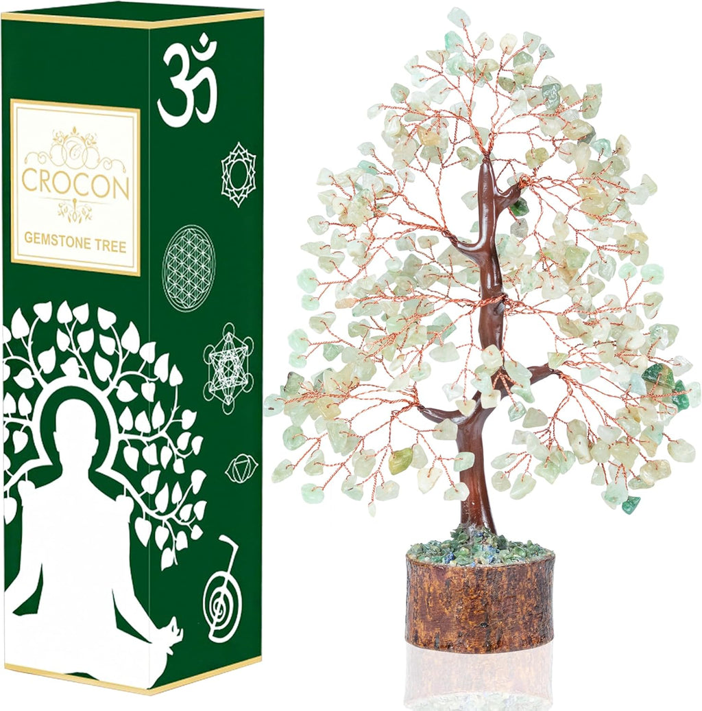 Green Jade Crystals Tree of Life Decor for Healing Crystals Spiritual Gift Sage Green Office & Room Decor House Warming Gifts New Home Decor Feng Shui Birthday Gifts for Women & Men