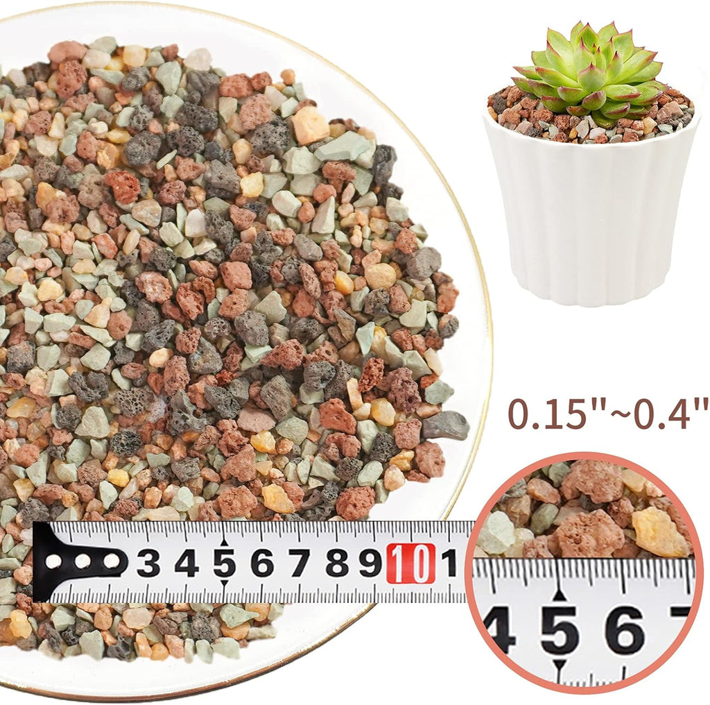 Color Lava Rocks Horticultural Potting Soil Mix Gritty Pebbles Pumice Volcanic Rock for Succulent Cactus Bonsai Top Dressing 2.8Lbs
