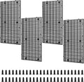 LINLAN 4 Pieces High-Density Aquarium Grid Plastic with 24 Brackets, Fish Tank Divider, Egg Crate for DIY Filtration and Bottom Protection in Aquascaping