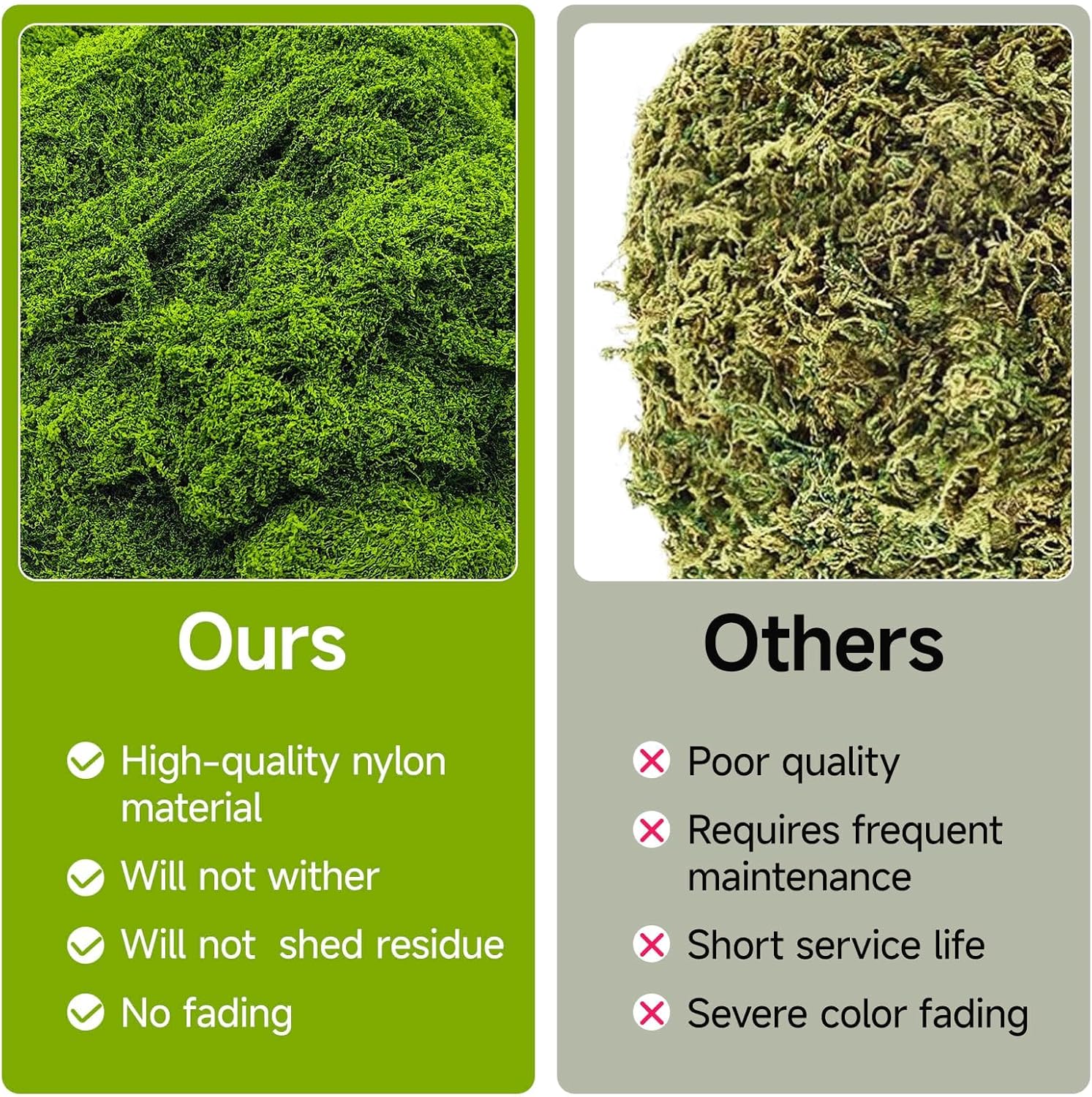 Aspamms Fake Green Moss for Potted Plants Indoor, 3.5oz Artificial Moss for Crafts, Faux Moss Decor for Fairy Garden, DIY Decorative, Model Making, Walls, Glass Containers, Home