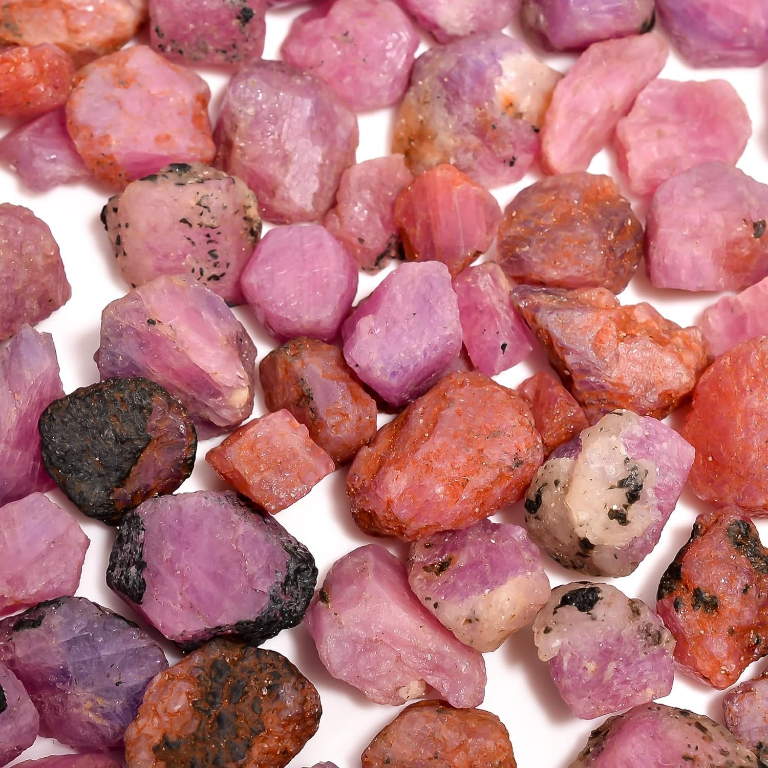 100 carats Raw Pink Sapphire Crystals, Wholesale Lot, Natural Gemstone, Rough Crystals, Rock Stones, Jewelry Making Supplies, DIY & Crafts, September Birthstone, 8 to 10pcs