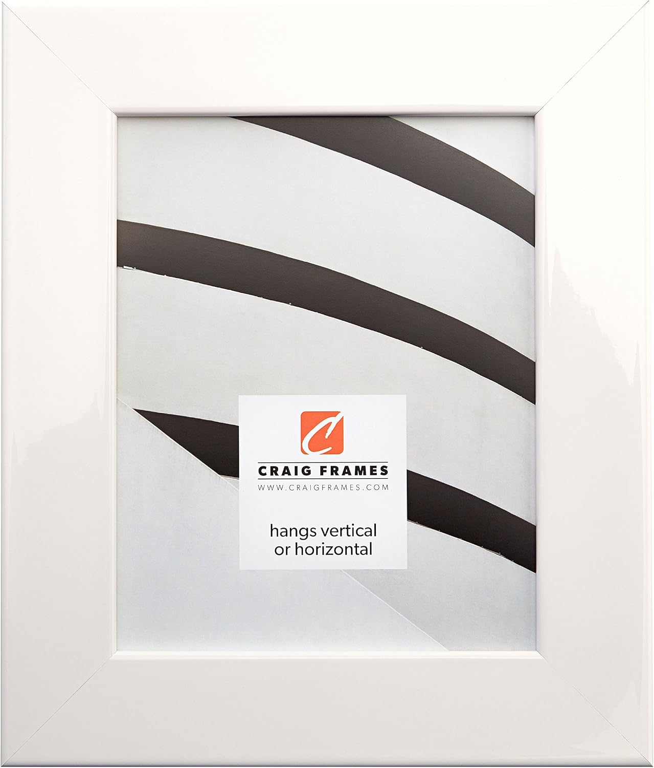 Craig Frames BW74460 4 by 6-Inch Picture Frame, Smooth Wrap Finish, 2-Inch Wide, Glossy White