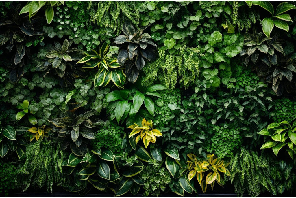 Vertical Garden Aquarium Background Lush Green Tropical Leaves Terrarium Background Living Wall Tropical Green Plants Fish Tank Background Natural Green Leaves Reptile Habitat Background 36x20in