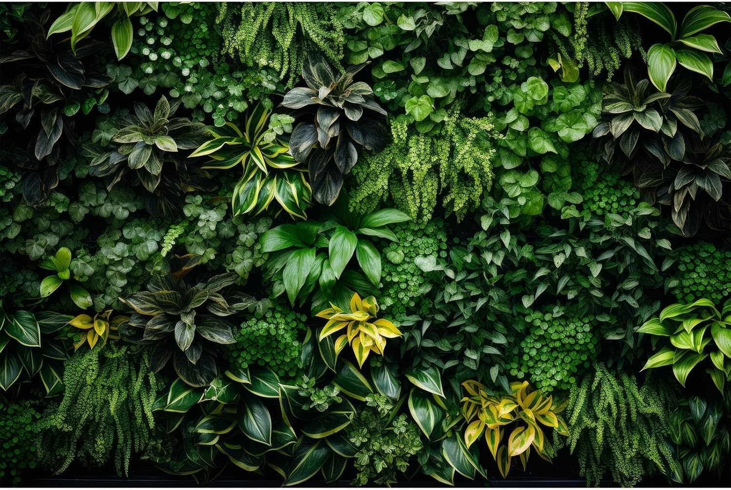 Vertical Garden Aquarium Background Lush Green Tropical Leaves Terrarium Background Living Wall Tropical Green Plants Fish Tank Background Natural Green Leaves Reptile Habitat Background 30x12in