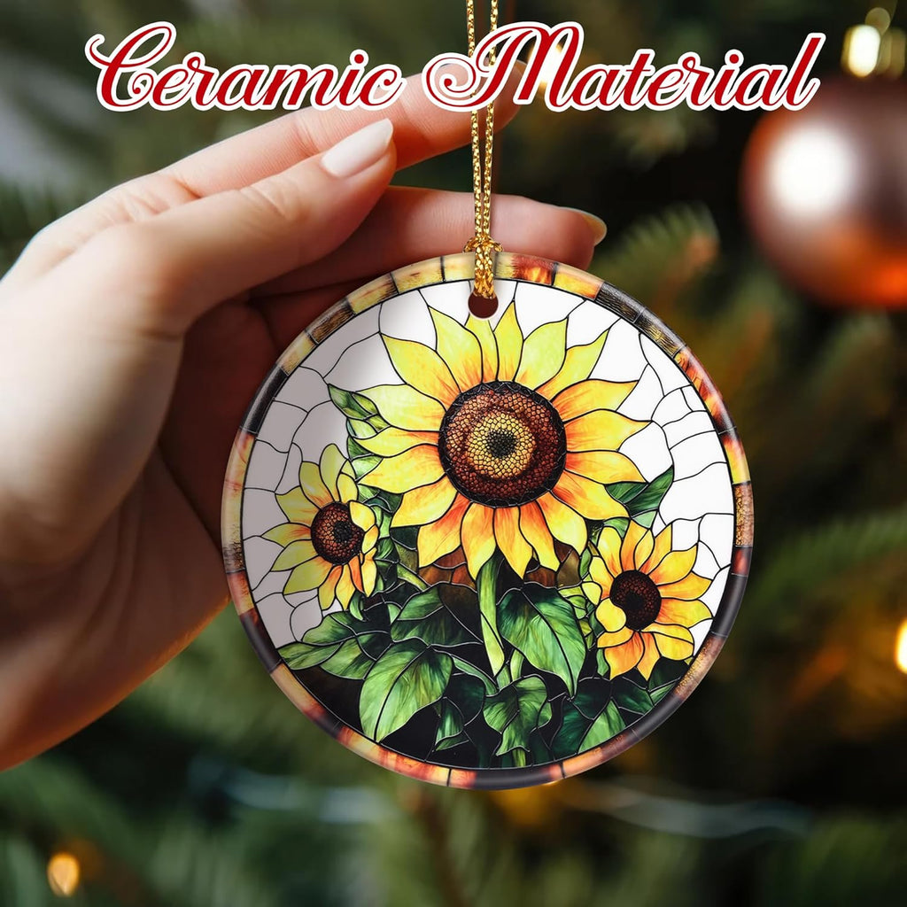 Christmas Ornaments, Sunflower Ornament, Christmas Tree Ornaments, Xmas Decorations, Holiday Decorations, Gifts for Sunflower Lovers, Holiday Party Gifts, and Xmas Gift Ideas