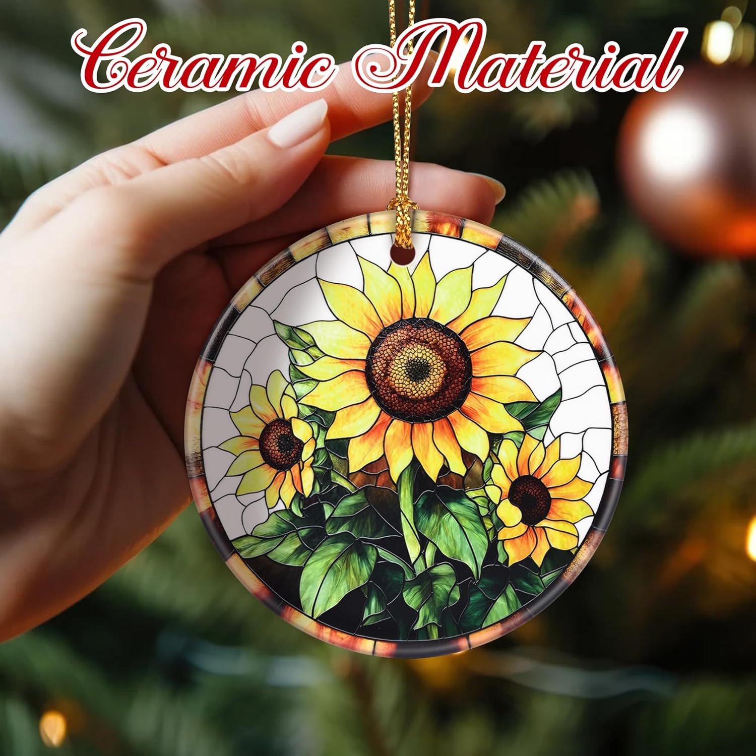 Christmas Ornaments, Sunflower Ornament, Christmas Tree Ornaments, Xmas Decorations, Holiday Decorations, Gifts for Sunflower Lovers, Holiday Party Gifts, and Xmas Gift Ideas