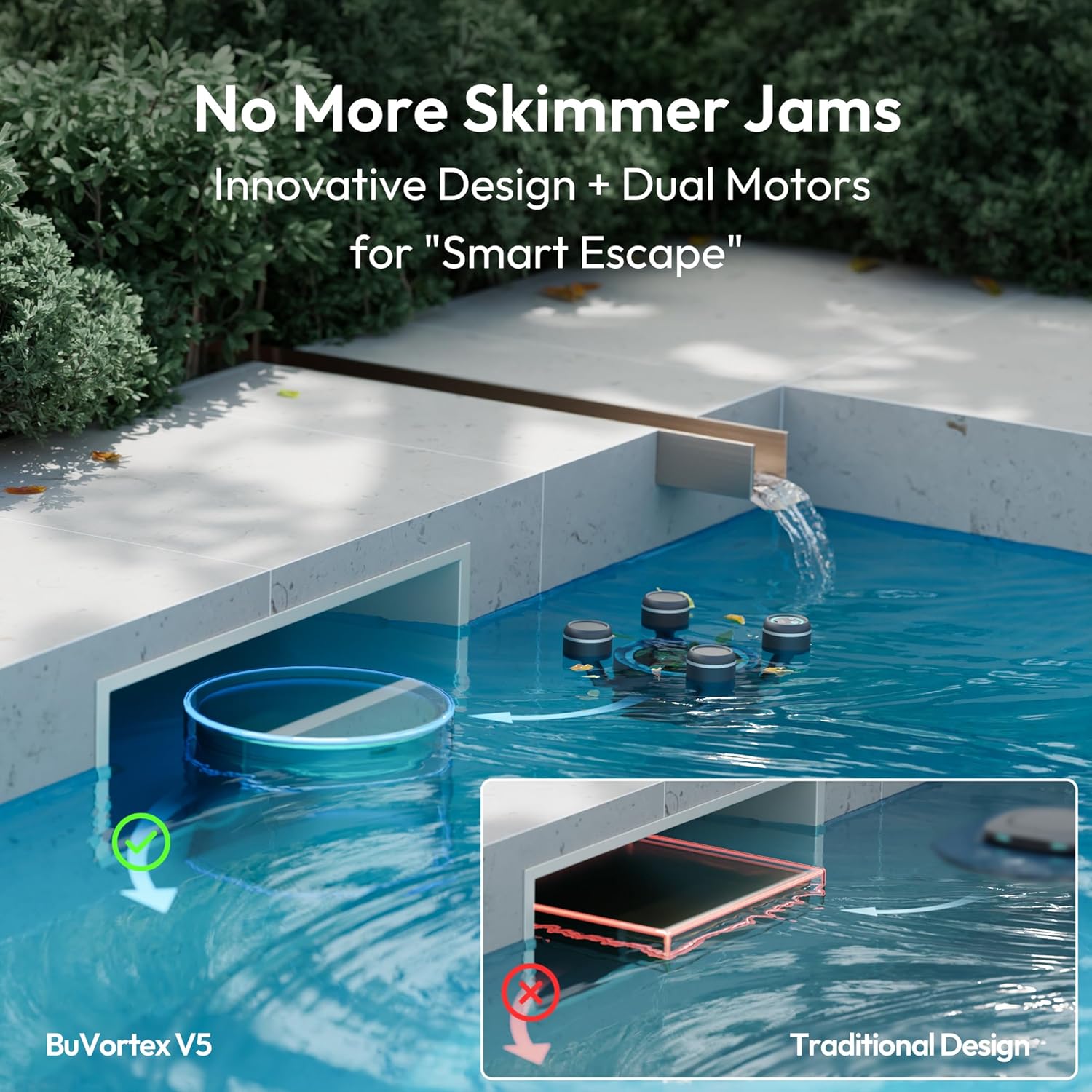F10 Robotic Surface Skimmer, Pool Cleaner with Powerful Suction, Dual Motor, 5L Filter, Dual Cleaning Modes, Smart App Control, One-Tap Docking, LED, AI Navigation, for Pools up to 538 Sq.Ft.